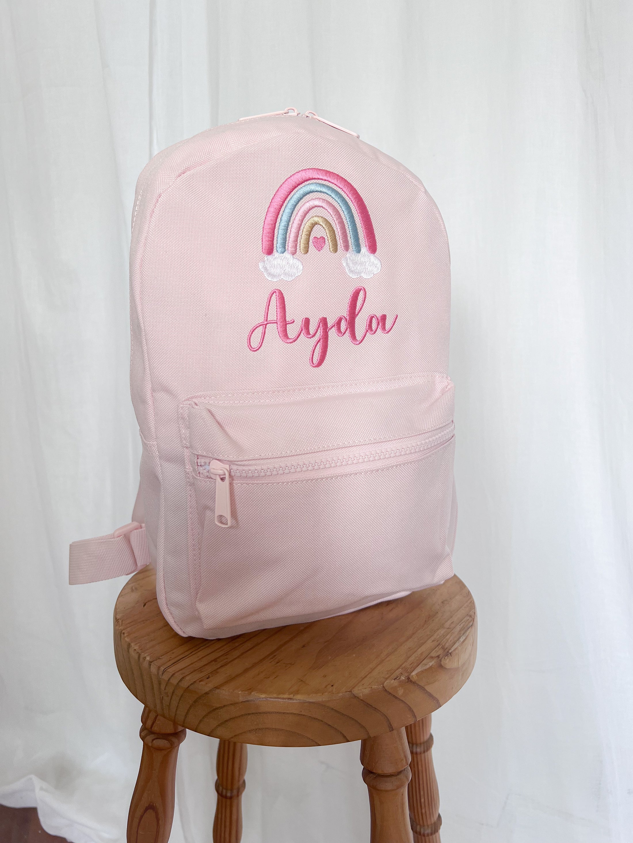 Backpack - Embroidered Boho Rainbow