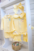 Load image into Gallery viewer, Easter Bunny Initial - Girls - Lemon Frills - Embroidered Pyjamas
