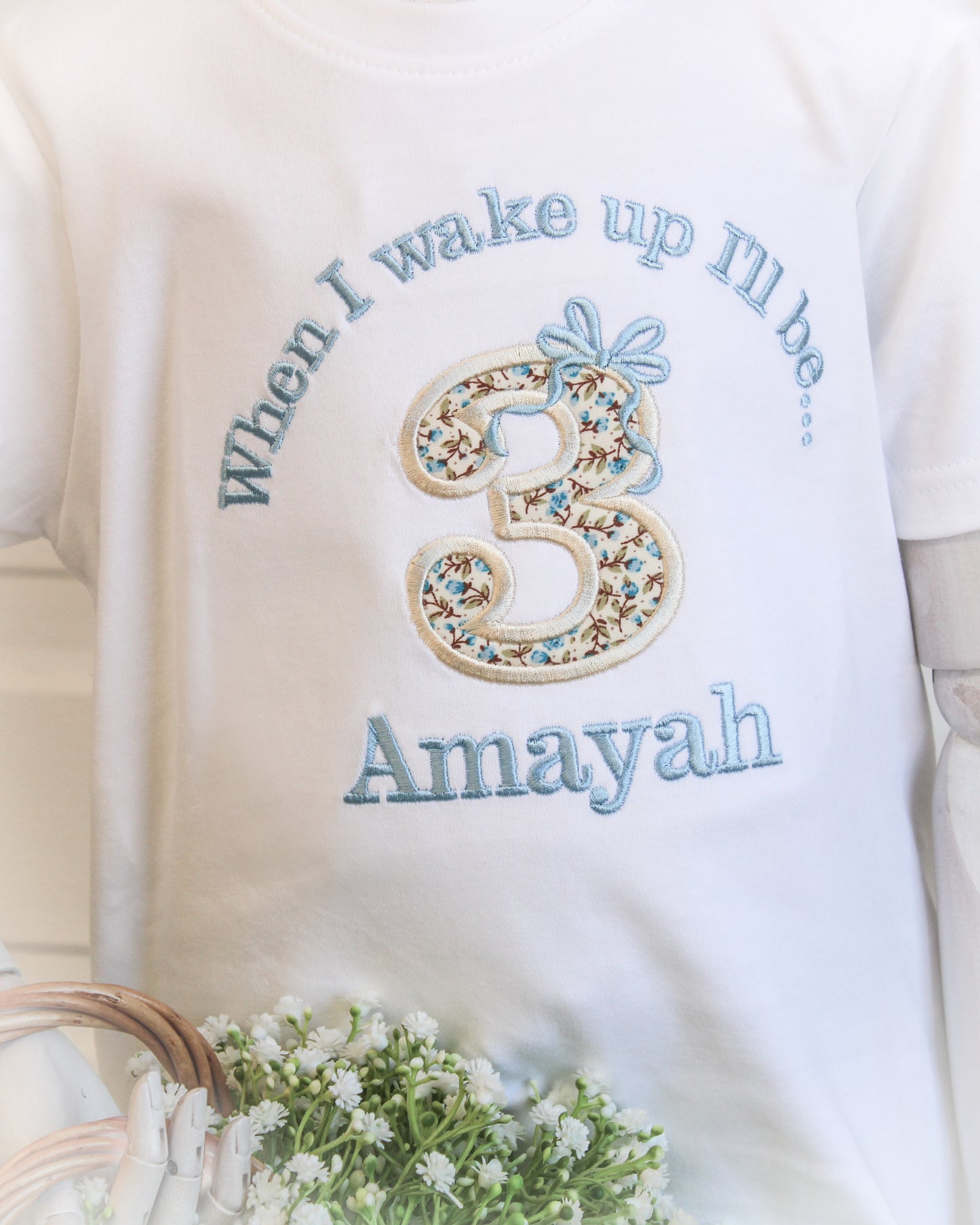 Birthday Age Bow - Embroidered Birthday Eve Pyjama Short Set