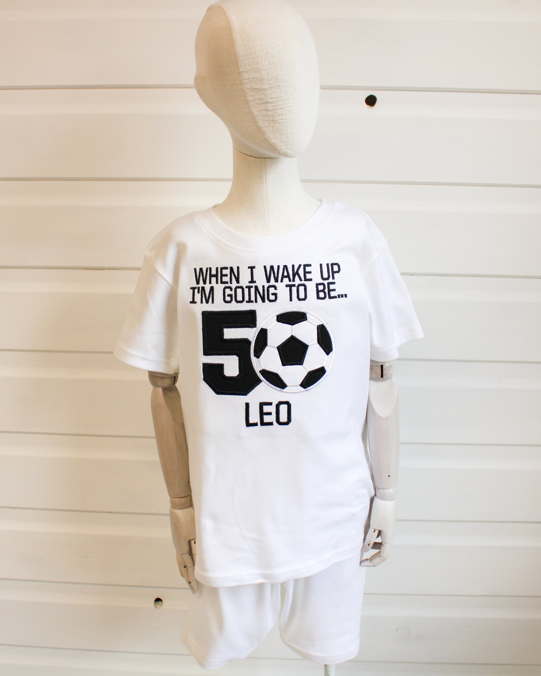 Football - Embroidered Birthday Eve Pyjama Short Set