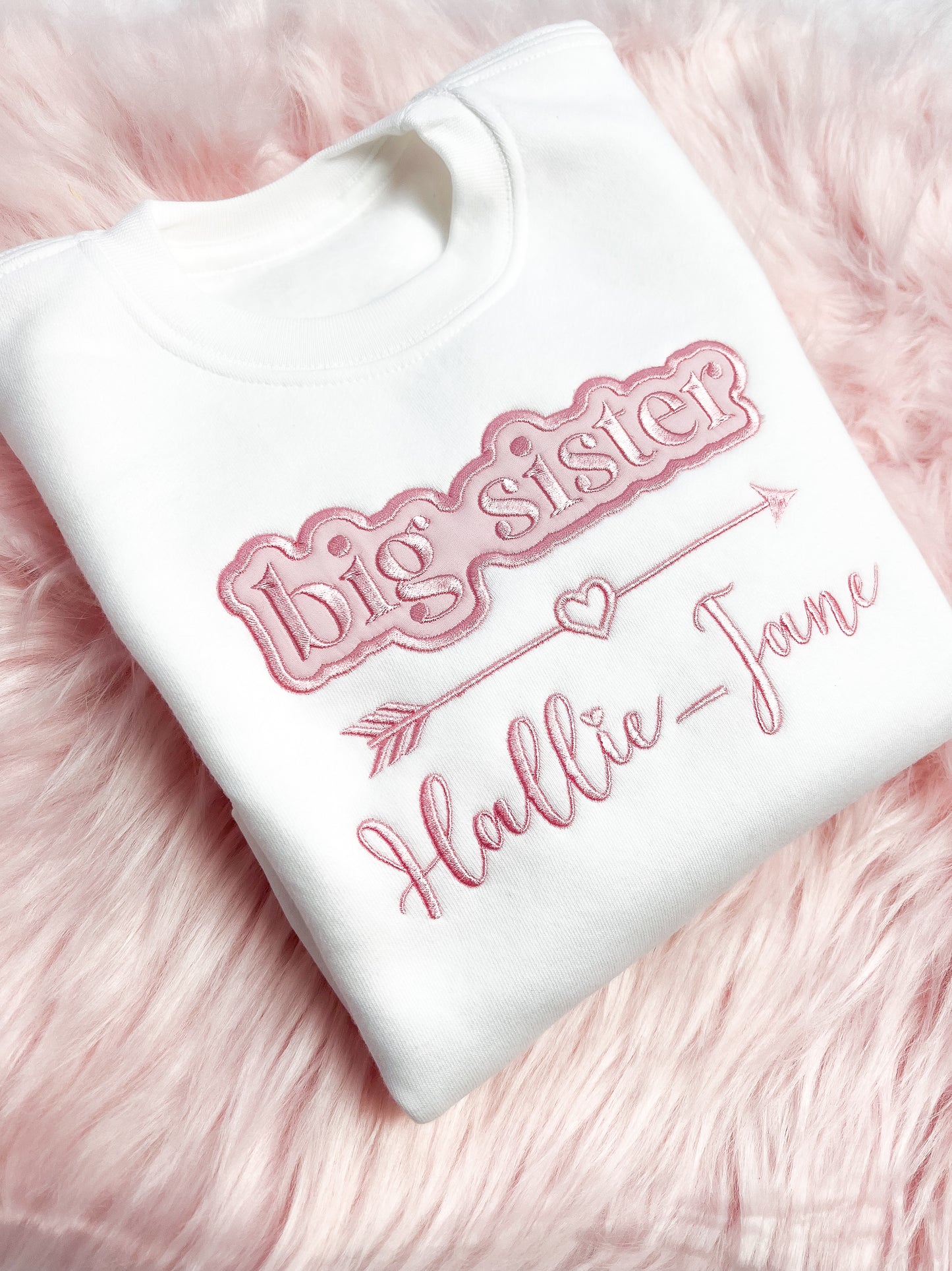 Big Sister / Brother Announcement  Bubble Name - Embroidered Sweatshirt / Jumper