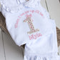 Floral Birthday & Bow - Embroidered Elizabeth Ruffle Long Nightwear Pyjama Set