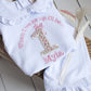 Floral Birthday & Bow - Embroidered Elizabeth Ruffle Long Nightwear Pyjama Set
