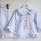 Floral Birthday & Bow - Embroidered Elizabeth Ruffle Long Nightwear Pyjama Set