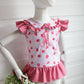 Exclusive Strawberry Embroidered Initial Swim Bather
