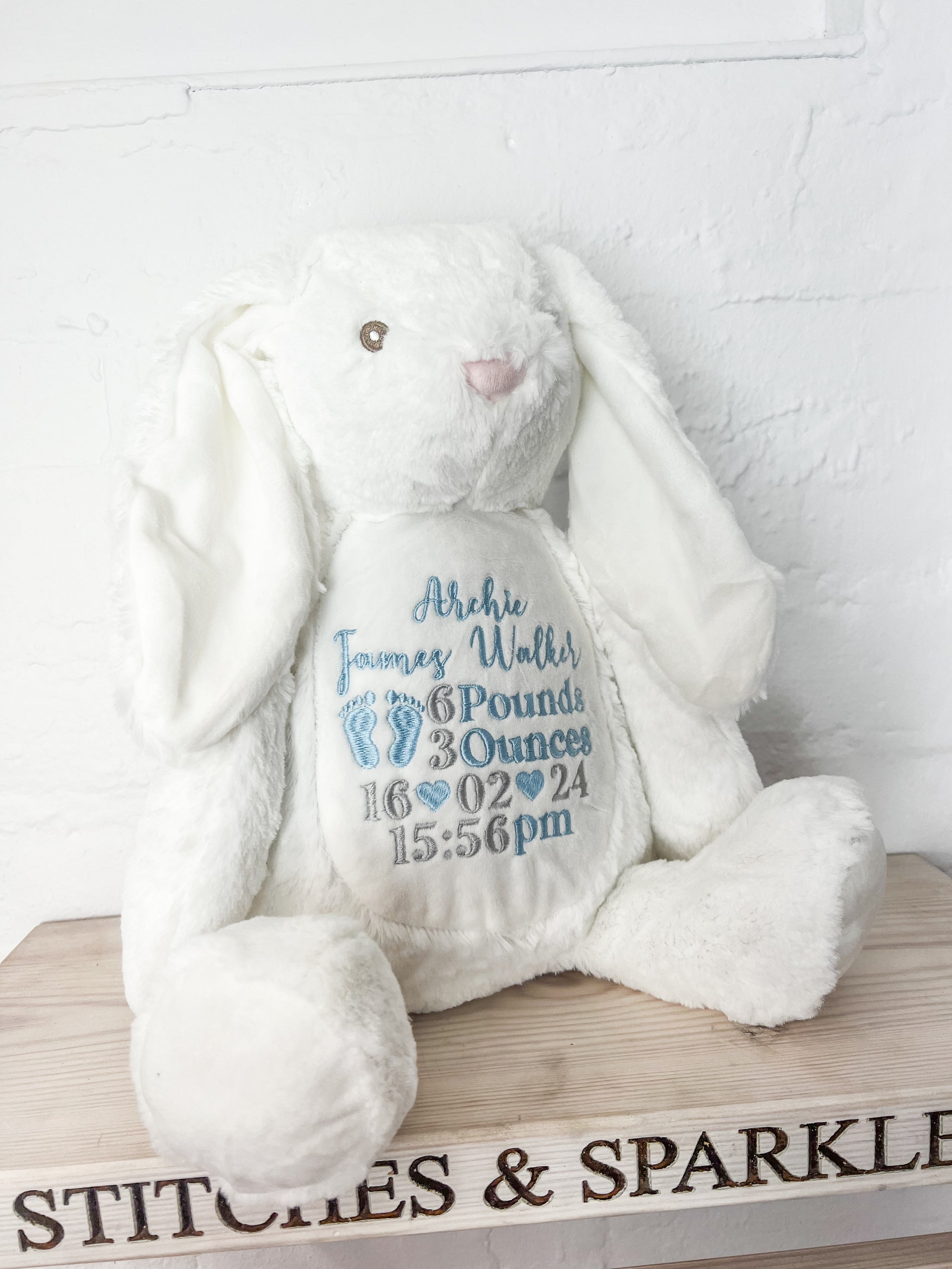 Embroidered Birth Details Teddy Bear