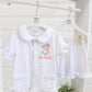 Floral Birthday & Bow - Embroidered Elizabeth Ruffle Shorts Nightwear Pyjama Set