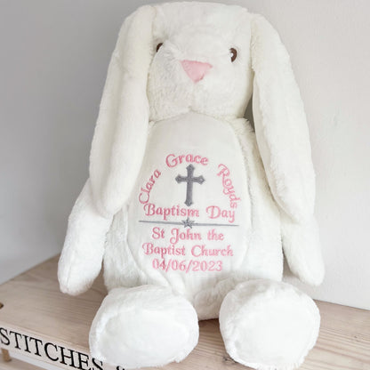 Embroidered Christening / Baptism Day Large Soft Toy