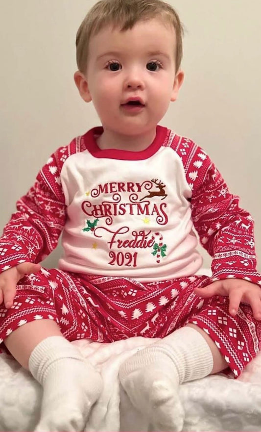 Kids Embroidered - My First / Merry Festive Christmas Pyjamas