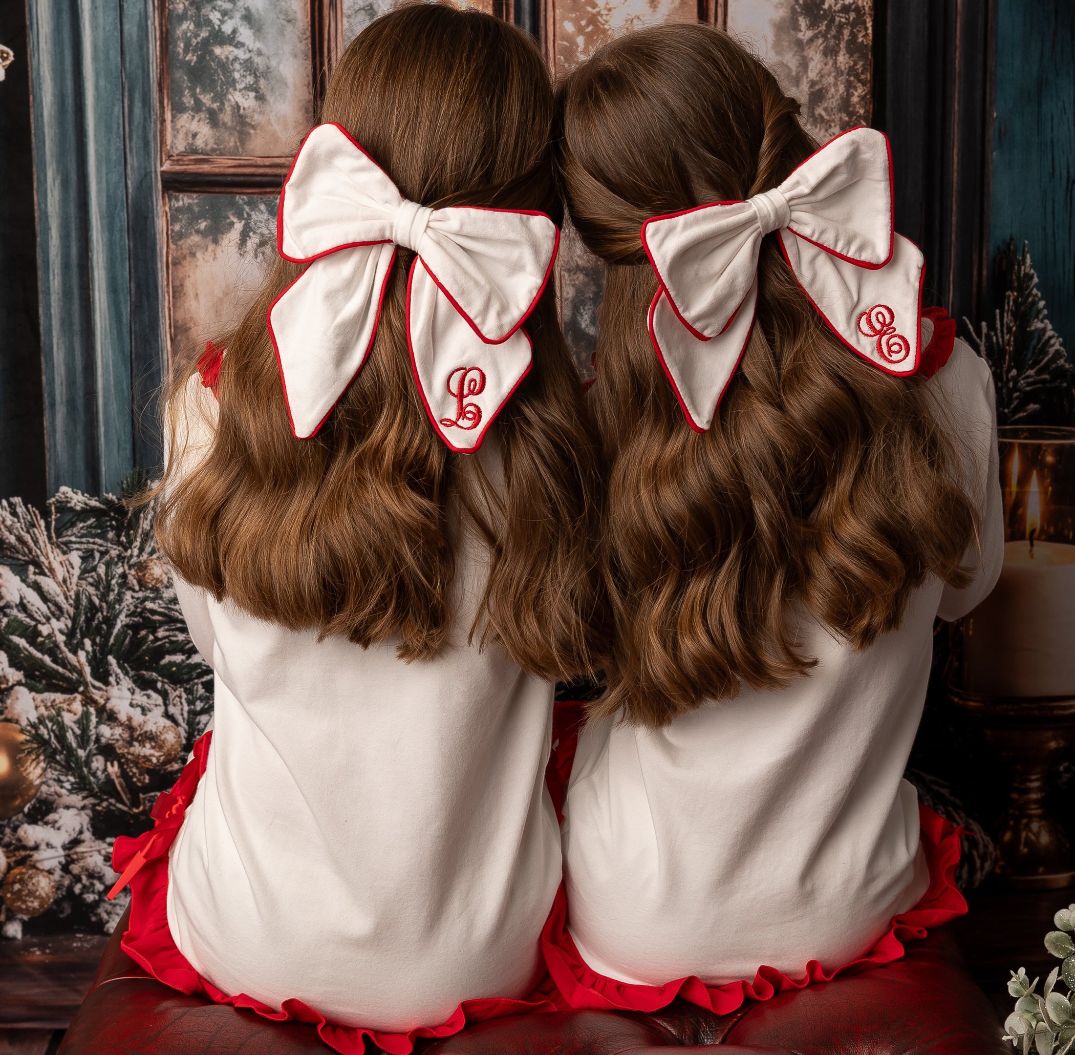 Christmas Hair bow - Initial