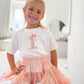 Bow Floral Initial  - Embroidered  T-shirt