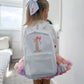 Bow Floral Initial / Letter - Embroidered Backpack
