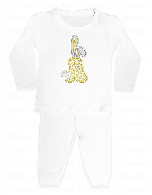 Easter Bunny Initial - Embroidered Lounge Set