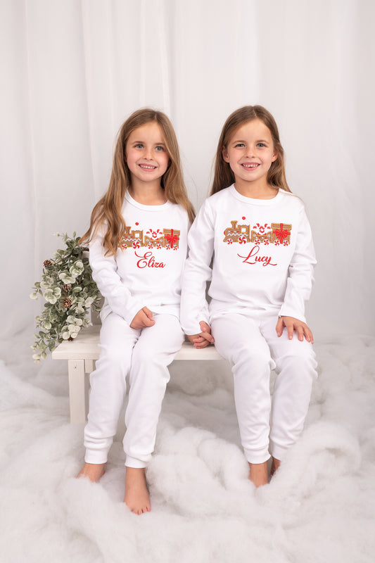 Christmas Train Embroidered Lounge Pyjama Set