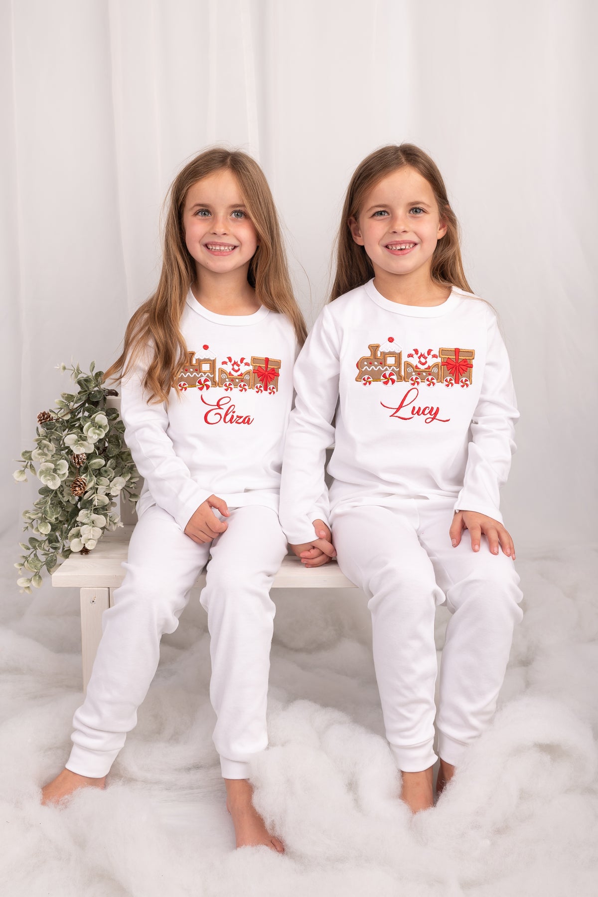 Christmas Train Embroidered Lounge Pyjama Set