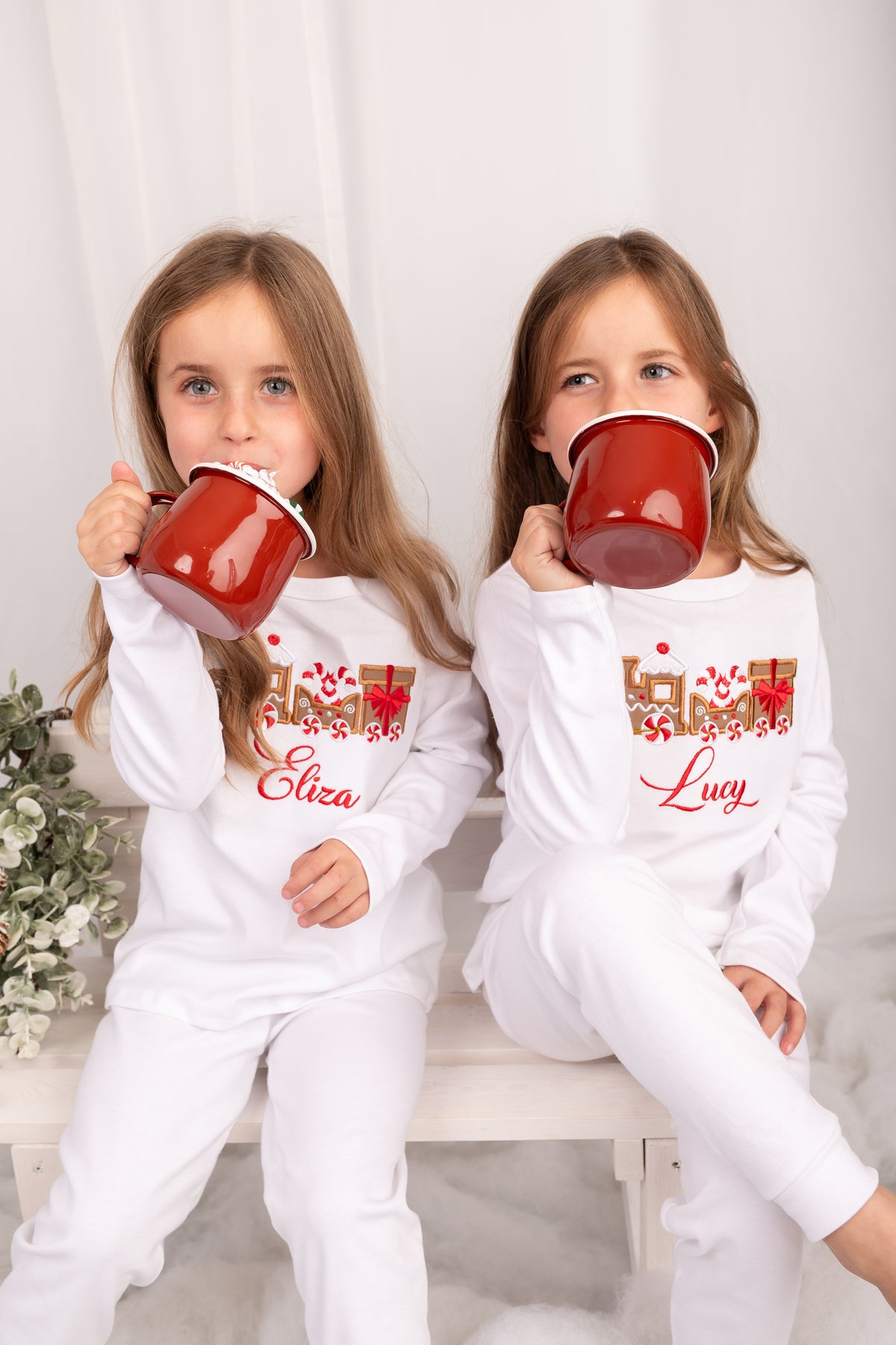 Christmas Train Embroidered Lounge Pyjama Set