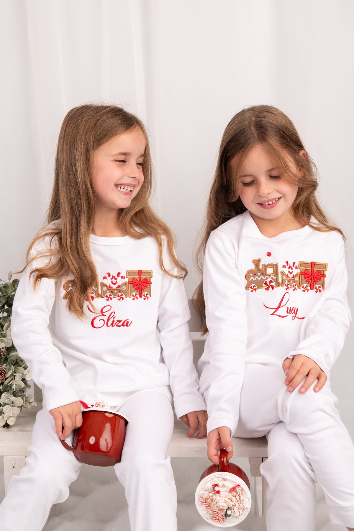 Christmas Train Embroidered Lounge Pyjama Set