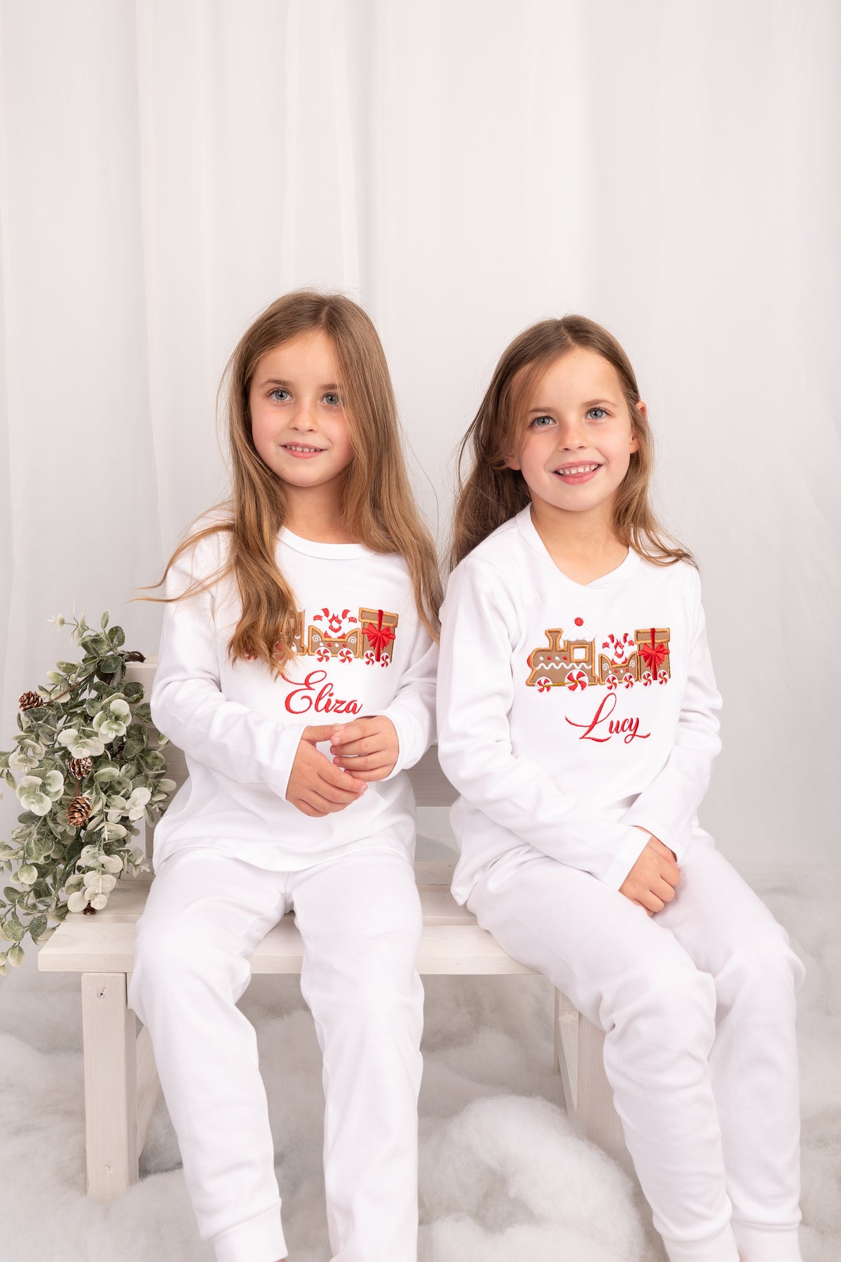 Christmas Train Embroidered Lounge Pyjama Set