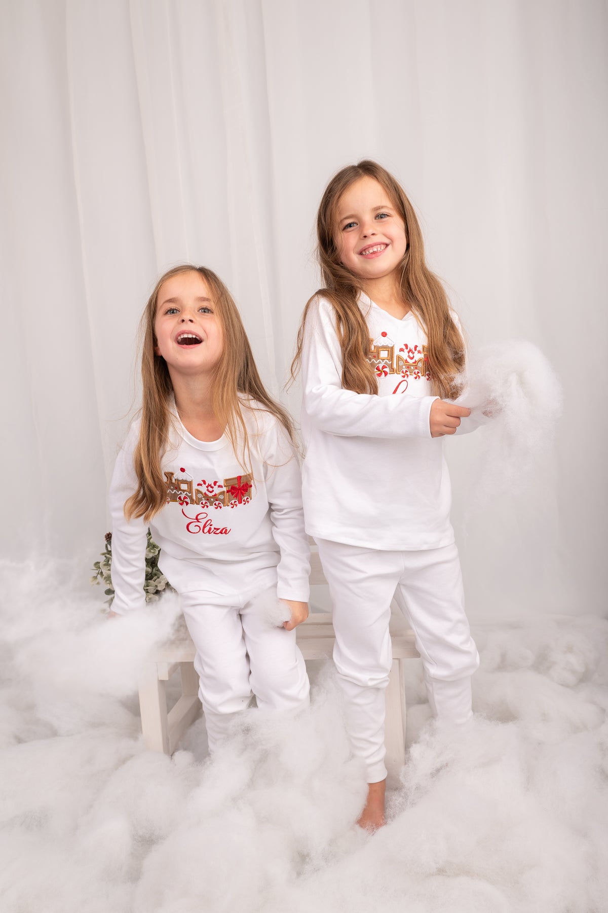 Christmas Train Embroidered Lounge Pyjama Set