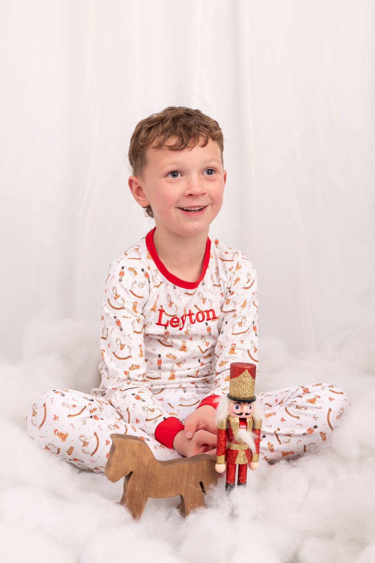 Exclusive Nut Cracker & Horse Print - Christmas Embroidered Initial Pyjamas