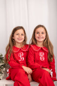 Load image into Gallery viewer, Exclusive Aliyah Frills - Peter Pan Collar Christmas Embroidered Initial Pyjamas
