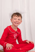 Load image into Gallery viewer, Exclusive Amari - Peter Pan Collar Christmas Embroidered Initial Pyjamas
