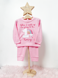 Load image into Gallery viewer, Boho Rainbow Birthday Eve - Embroidered Lounge Pyjama Set
