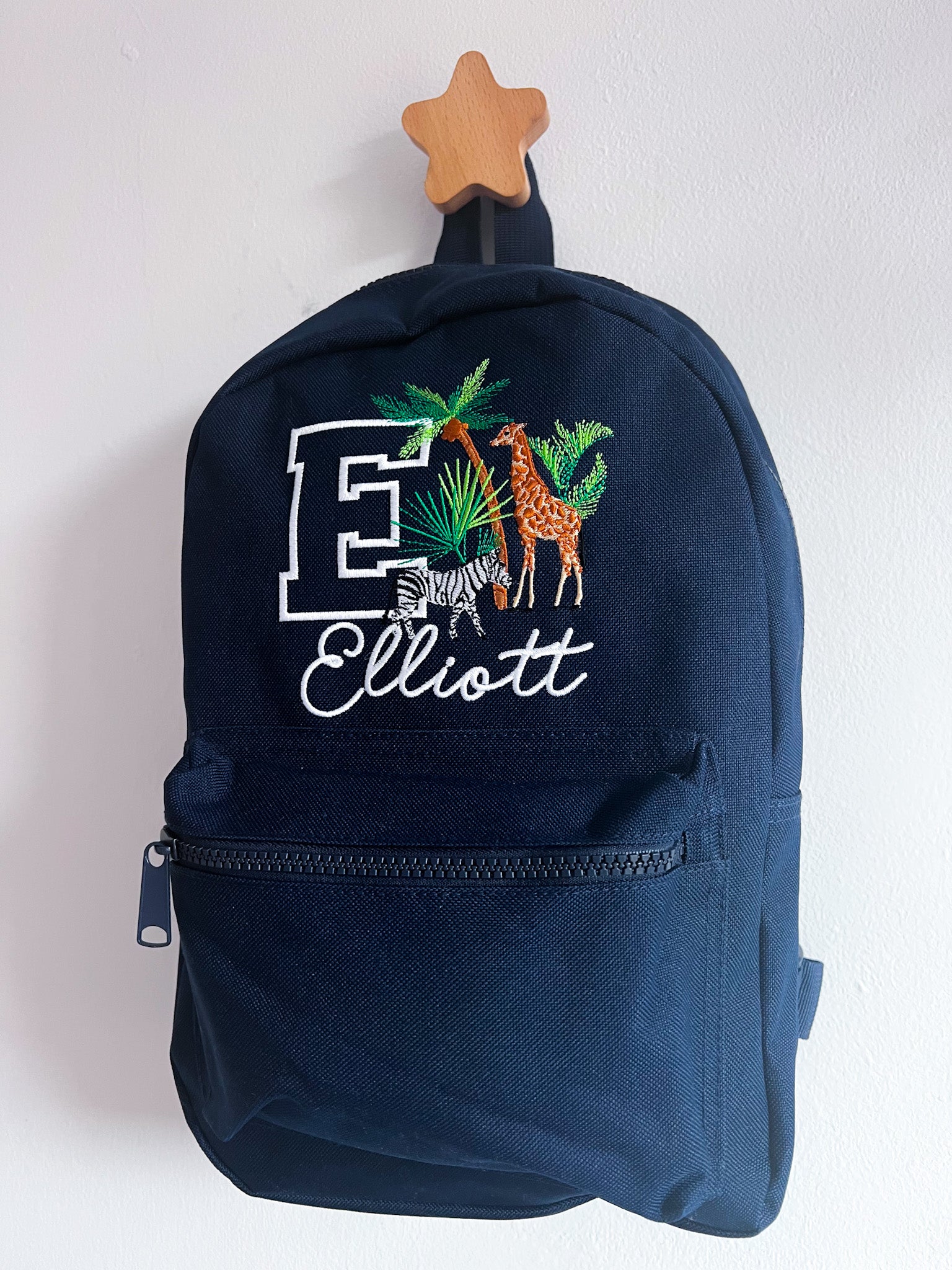 Embroidered African Safari Initial & Name Backpack