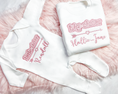 Load image into Gallery viewer, Little Sister / Brother Baby Announcement Bubble Name - Embroidered Romper
