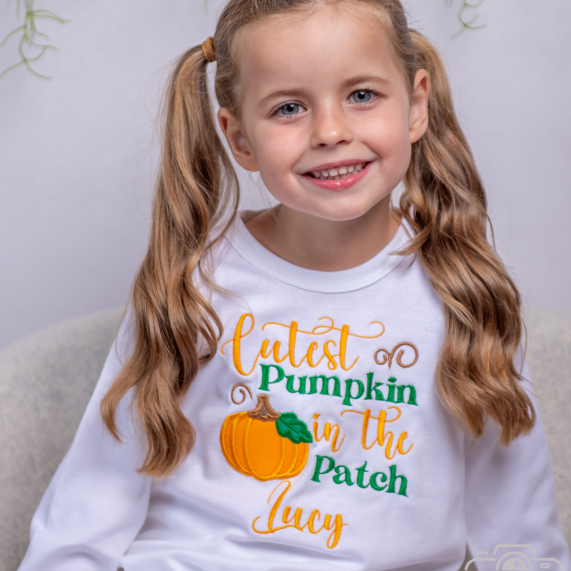 Embroidered Cutest Pumpkin in the Patch Halloween White Lounge Set
