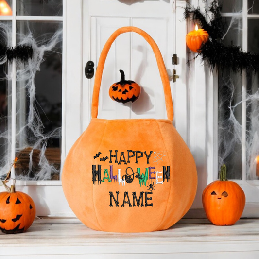 Embroidered Spooky Halloween - Treat Basket Bag