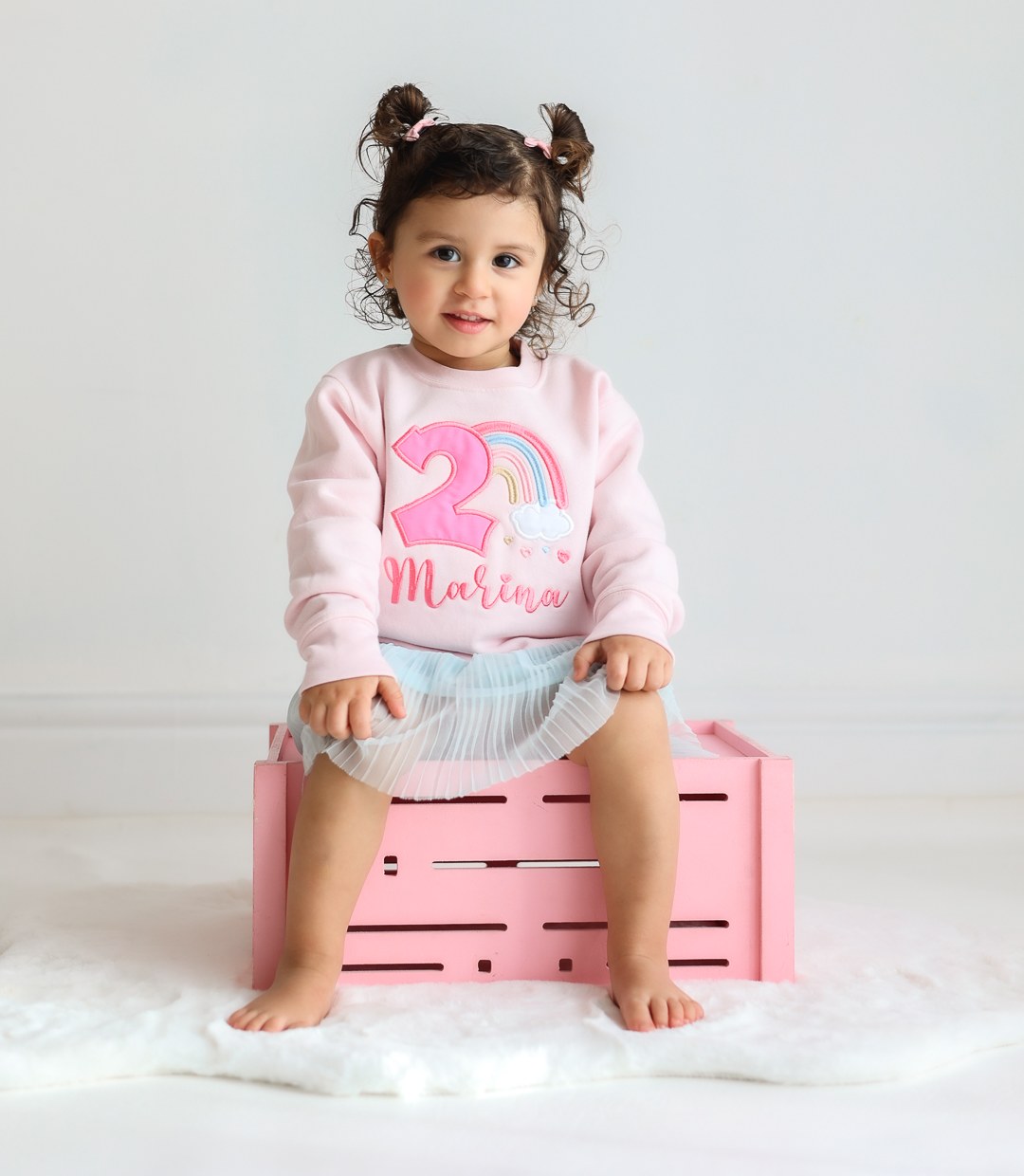 Rainbow Birthday / Age - Embroidered Sweatshirt / Jumper