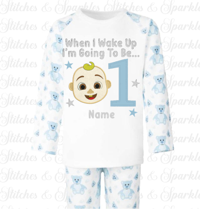 Embroidered Cocomelon JJ Birthday Eve Pyjamas