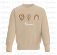 Load image into Gallery viewer, Embroidered Safari Animals Jumper Sweatshirt
