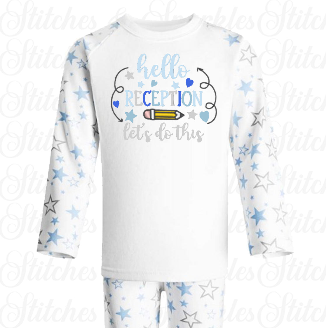 Embroidered Hello Back to School Pyjamas