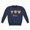 Load image into Gallery viewer, Embroidered Safari Animals Jumper Sweatshirt
