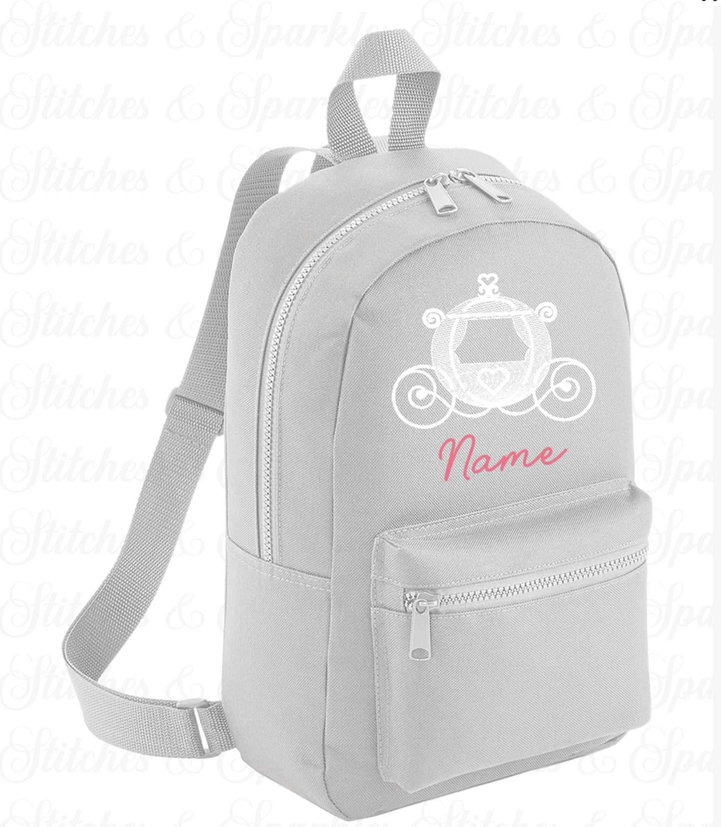 Embroidered Princess Carriage Backpack