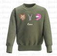 Load image into Gallery viewer, Embroidered Safari Animals Jumper Sweatshirt
