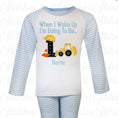 Load image into Gallery viewer, Embroidered Construction Truck Birthday Pyjamas
