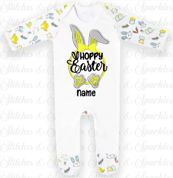 Embroiderd My First / Hoppy Easter Romper