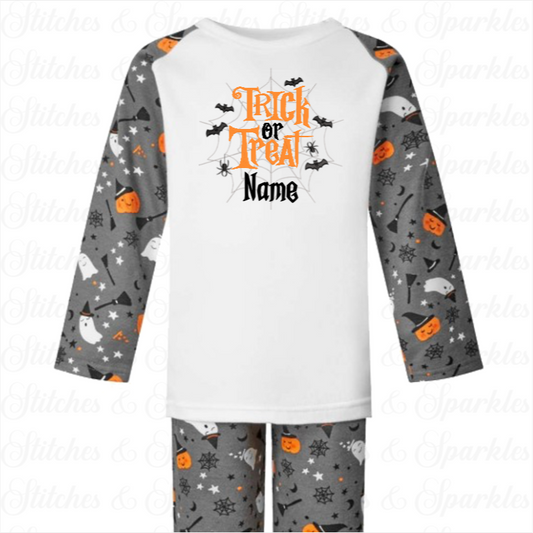 Embroidered Trick or Treat Halloween Pyjamas