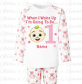 Load image into Gallery viewer, Embroidered Cocomelon JJ Birthday Eve Pyjamas
