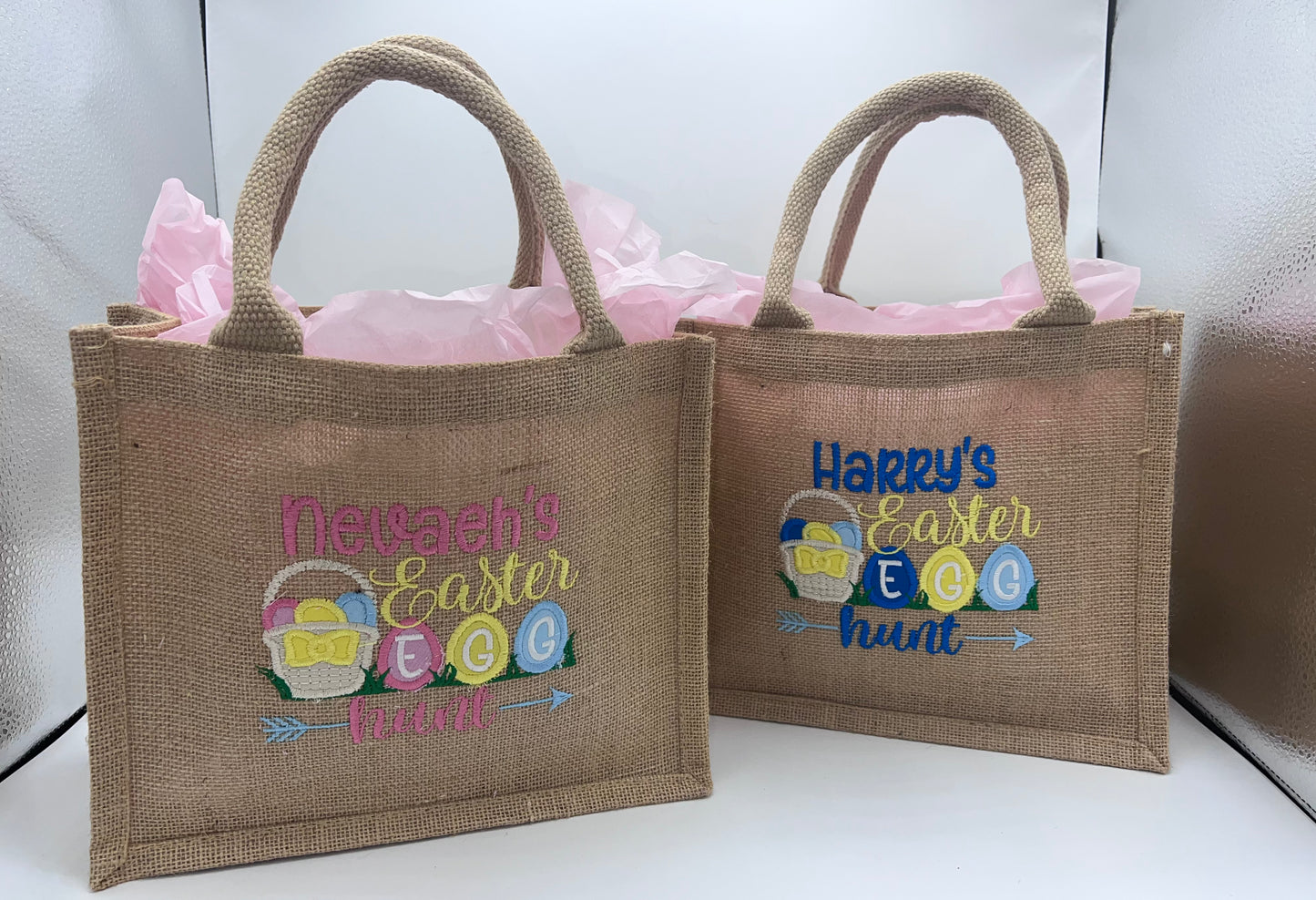 Embroidered Easter egg hunt Bag