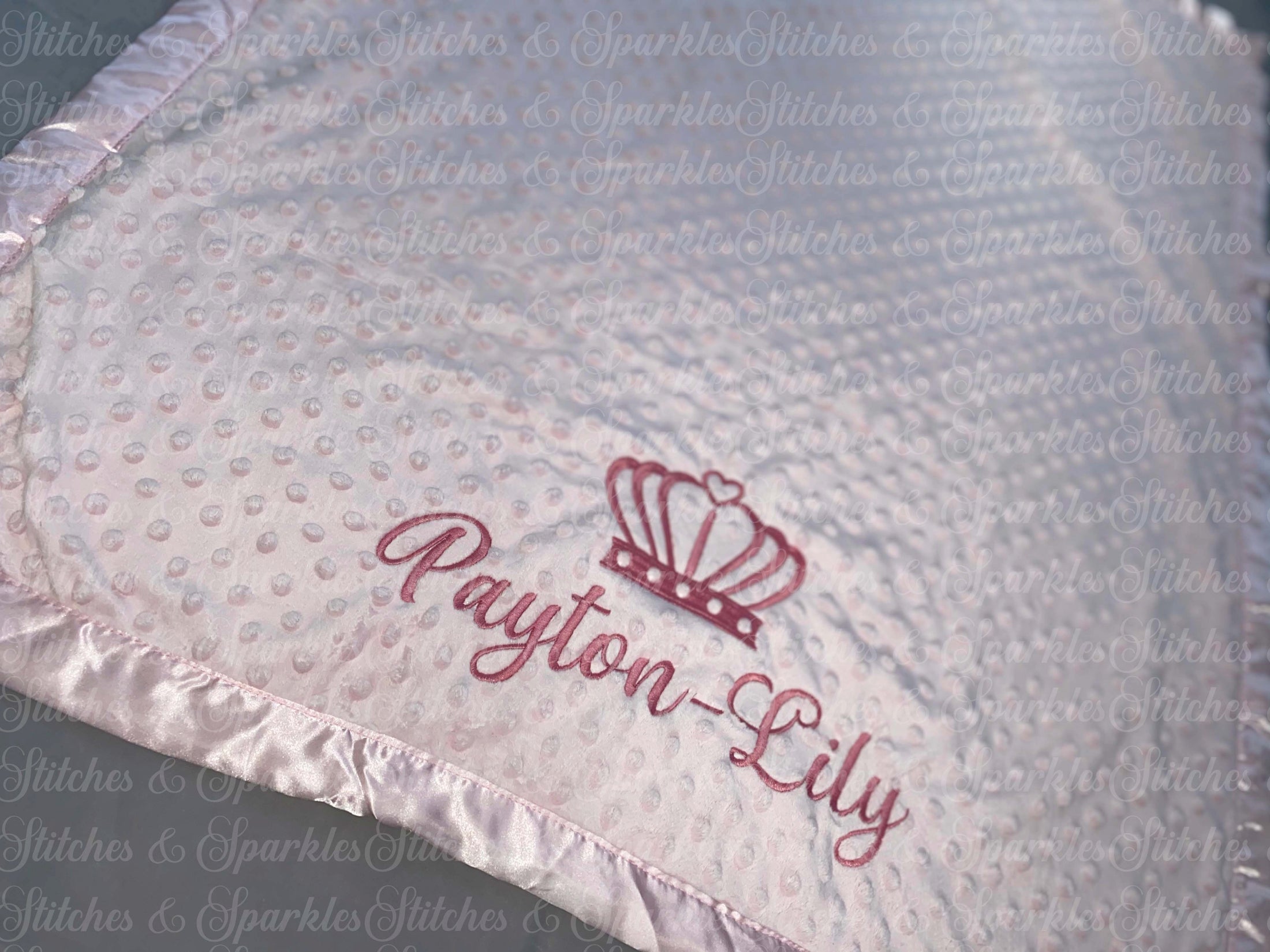 Embroidered Crown Luxury Dimple Blanket