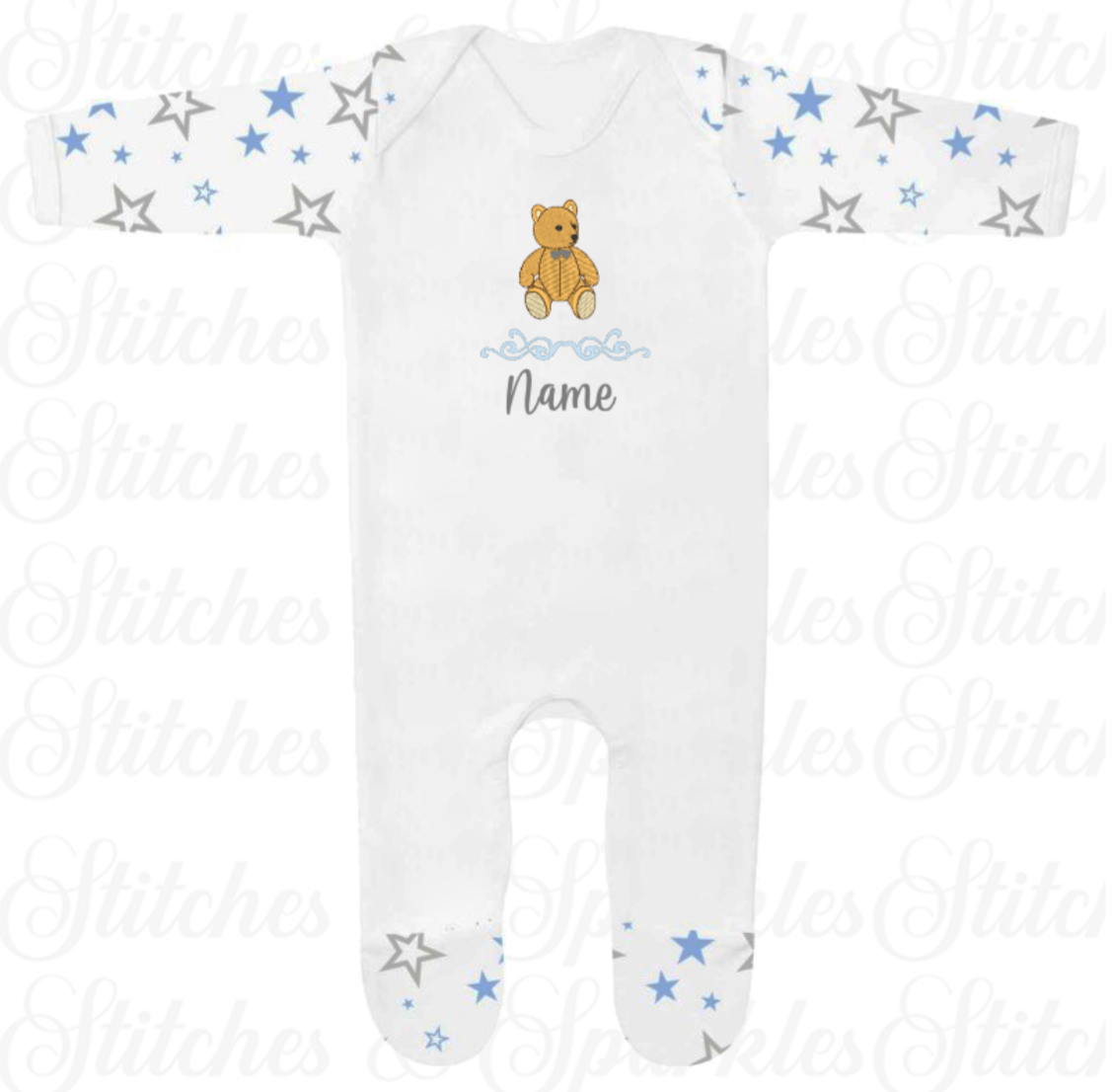 Embroidered Teddy Bear - Romper
