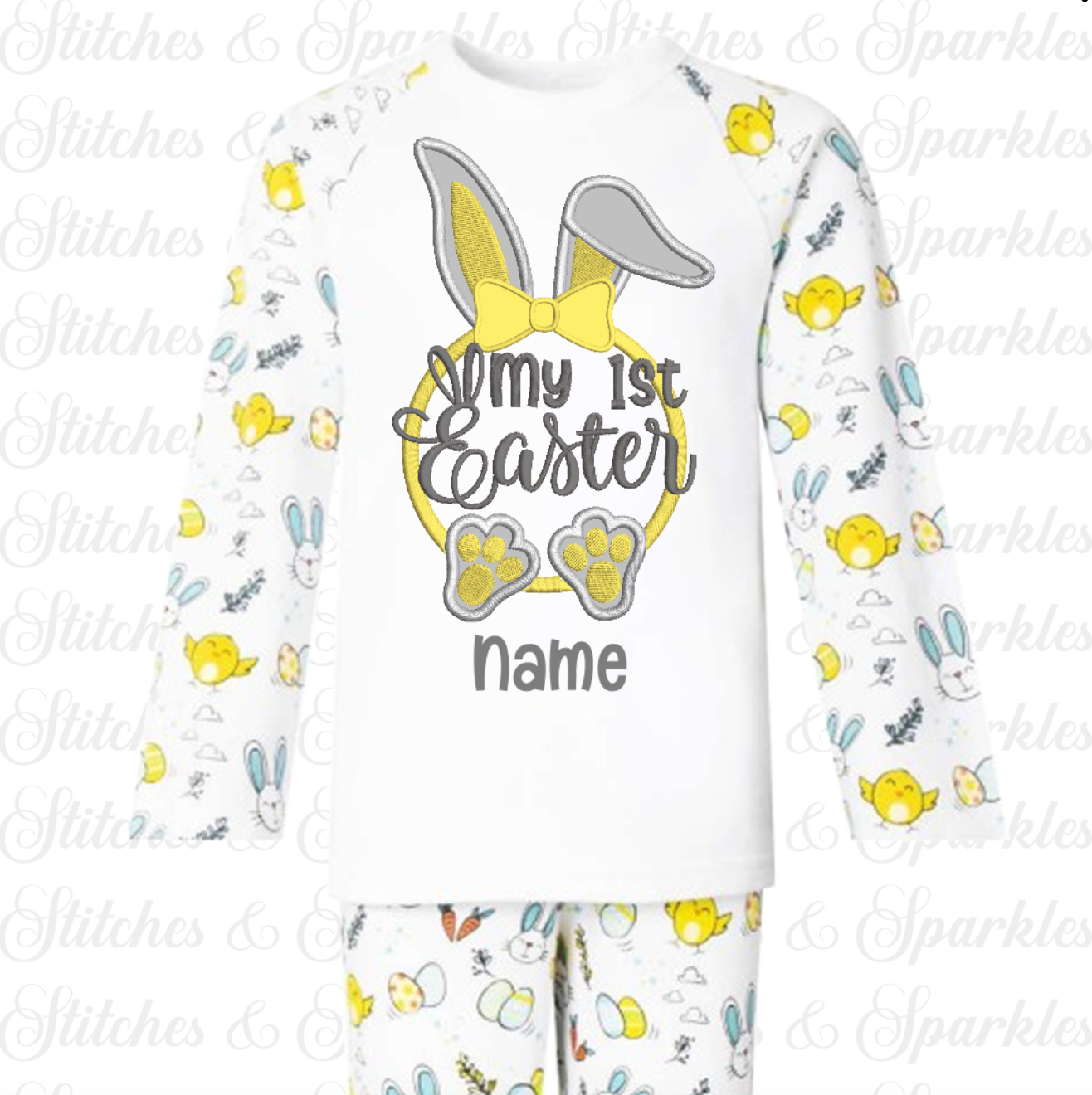 Embroidered My First / Hoppy Easter Pyjamas