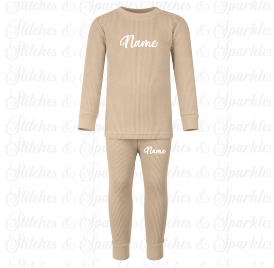 Embroidered Ribbed Loungewear - Large Chest Personalisation