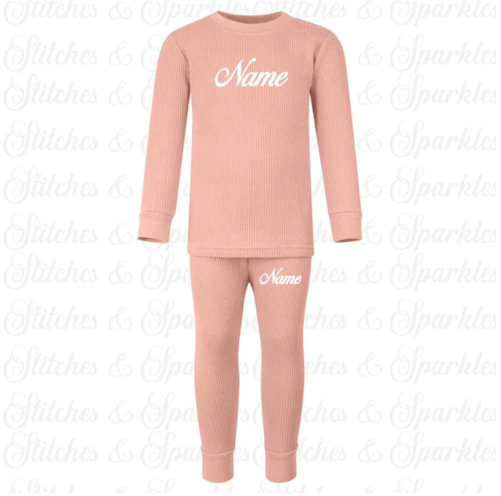 Embroidered Ribbed Loungewear - Large Chest Personalisation