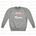 Load image into Gallery viewer, Embroidered Bow Design Jumper Sweatshirt
