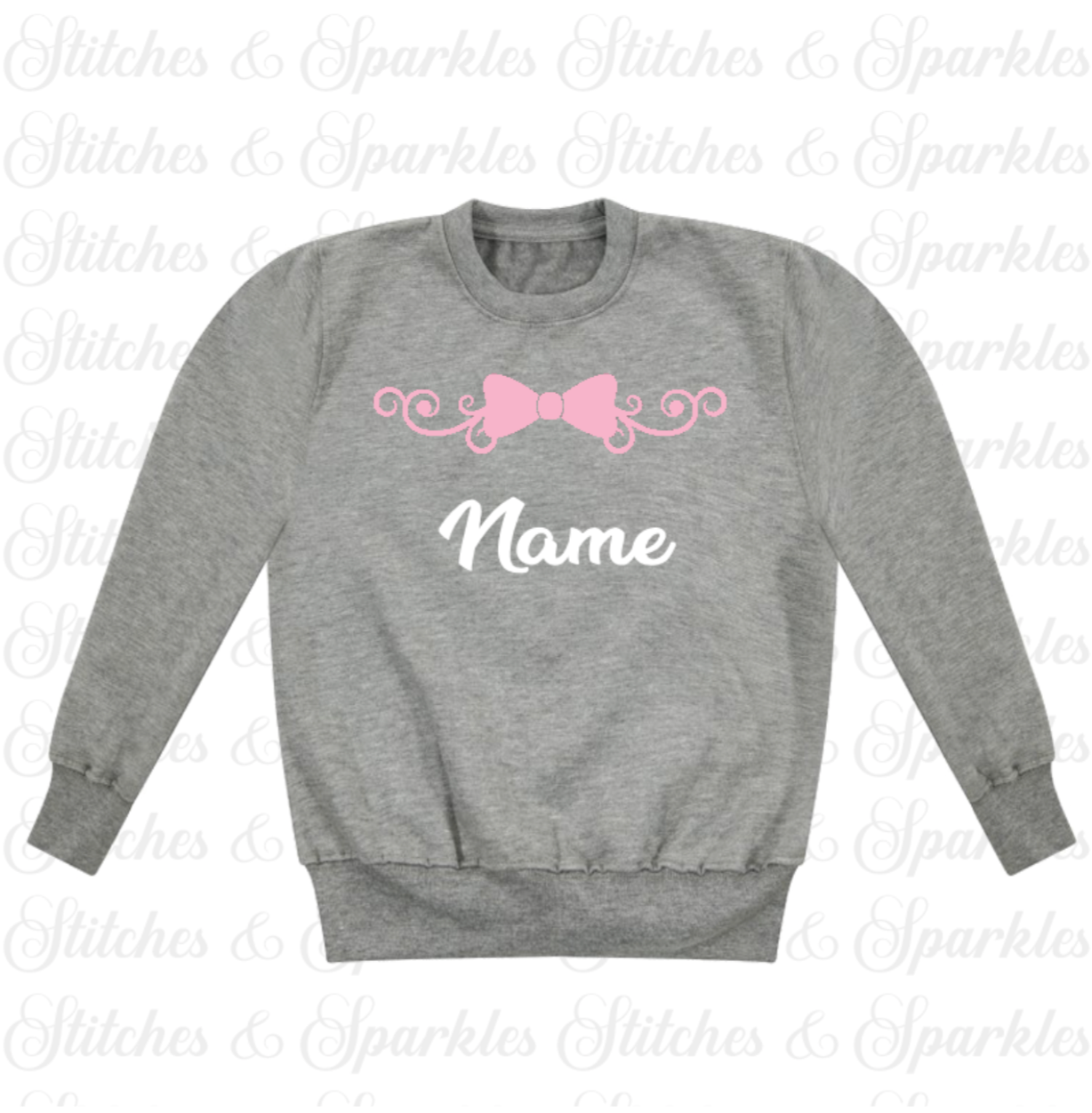 Embroidered Bow Design Jumper Sweatshirt